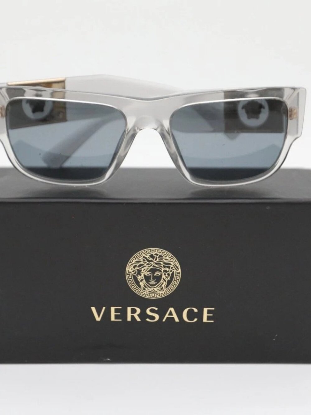 Versace 4406 5305/80 Sunglasses Men s Transparent Grey/Gold 56-19-140